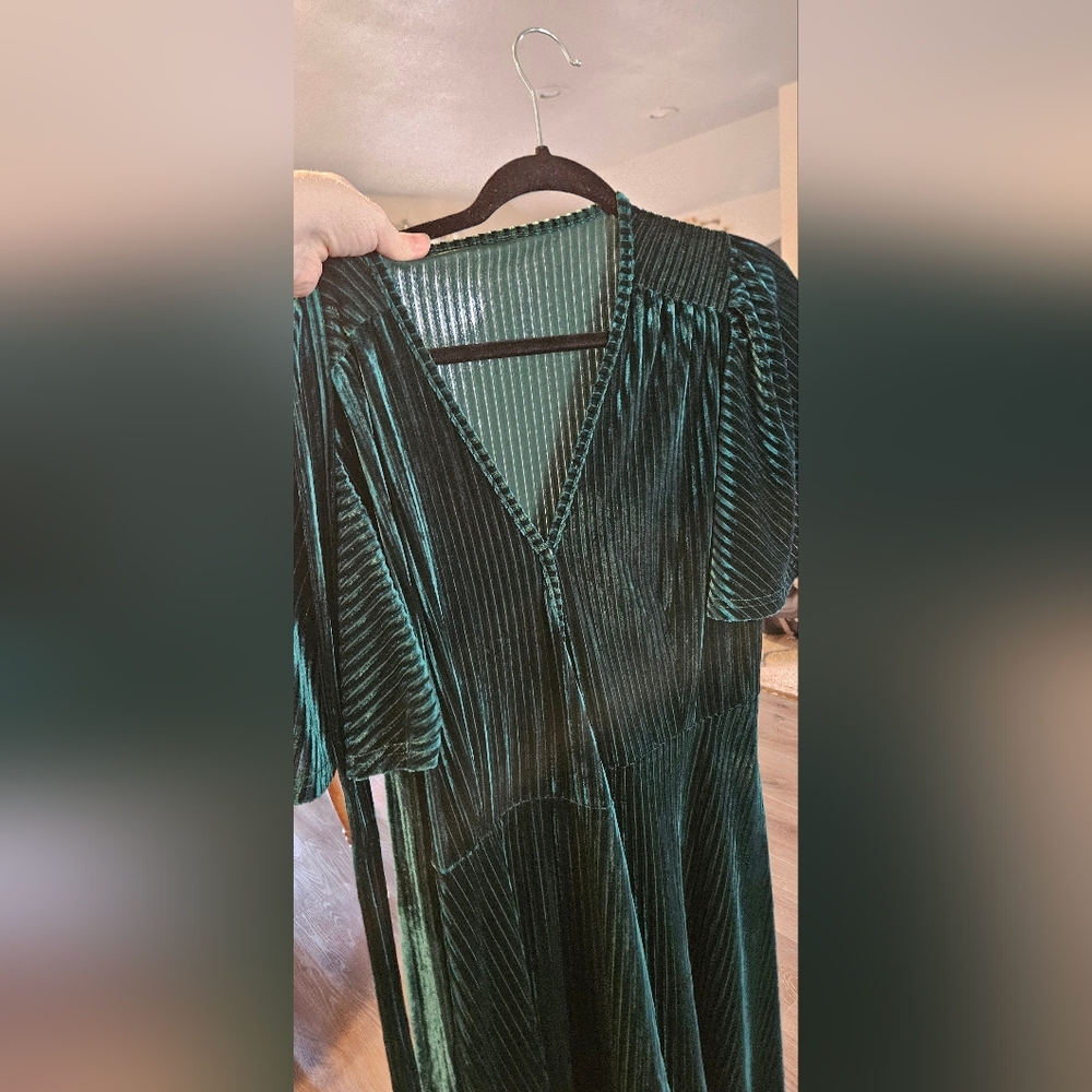 Emerald Green Velvet Dress